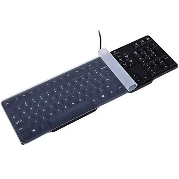 Universal Clear Waterproof Anti-Dust Silicone Keyboard Protector Cover Skin for Standard Size PC Computer Desktop Keyboards (Size: 17.52" x 5.51")