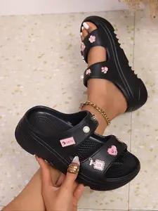 Fashion New Women's Cute Height-Increasing Platform Soft EVA Deodorant Slide Sandals Beach Shoes Flatform