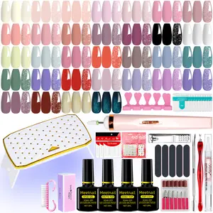 MeetNail Nail Polish Kit with Uv light and Drill Starter Kit 32 Color Gel Nail Polish with Top Base Coat Nail Art Professional Cutics Gel Manicure Kits Gifts for Women Teens Girls