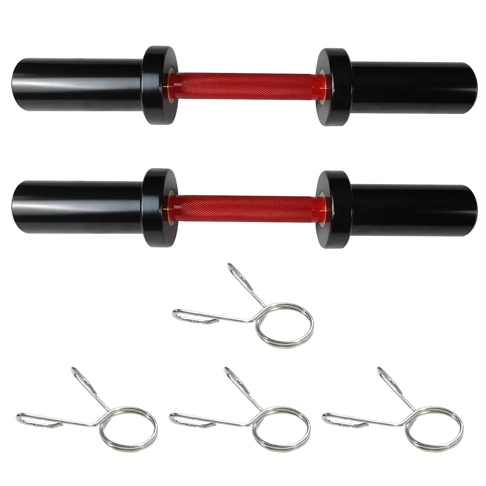 Heavy Duty 16-Inch Loadable Dumbbell Handles Set of 2 – Sturdy Steel Bars with Rotating Sleeves & Knurled Grip – Fits 2-Inch Weight Plates – Ideal Strength Training Equipment for Home Gym, Muscle Exercise Equipment