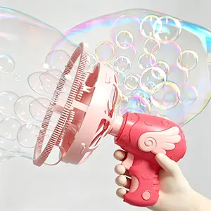 Kids Bubble Gun Set with Bubble Solution, Double Layer Bubble Machine Blower, Summer Outdoor Party Toy, Perfect Birthday & Party Gift for Boys and Girls