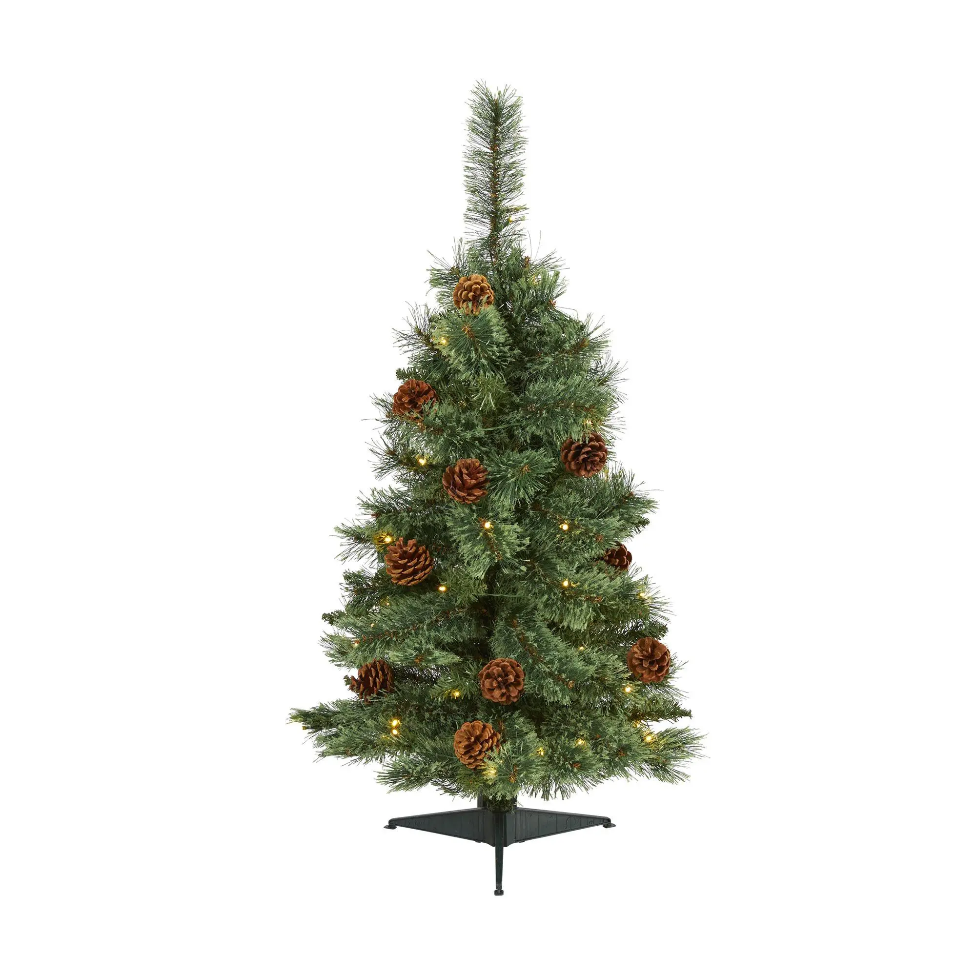 Nearly Natural 3' White Pine Christmas Tree with 50 Lights