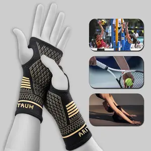 Outdoor riding copper fiber wrist guard copper ion wrist guard, copper wrist compression cover, comfortable and breathable palm gloves