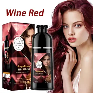 AngeRose New upgraded formula Hair Color Shampoo, Instant Grey Hair Coverage, Multi-Color: Wine Red, Chestnut Brown, Perfect Gifts for Women&Men