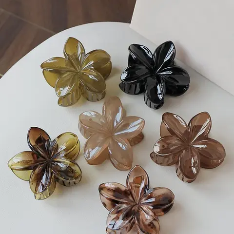 Flower Design Hair Claws, Fashionable Decorative Hair Accessories for Women & Girls, Minimalist Headwear Suitable for Thick Hair, Flower Hair Clip, Hair Clip Set