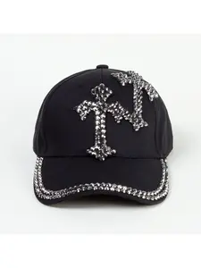 Korean-style rhinestone baseball cap, fashionable and versatile, handmade with rhinestones, summer sun protection, trendy for both women and men
