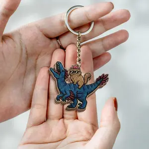 Princess Donut and Mongo Wooden Keychain,Dungeon Crawler Carl Gift,Fantasy Book Keychain,Reader Geeky Cat Lover gift,Donu Mongo Bookish Gift