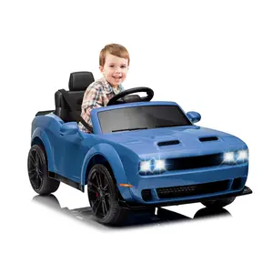 GARVEE Licensed 12V Electric Ride On Car for Outdoor Fun - Remote Control, LED Lights, Bluetooth, MP3 - Available in Various Colors: Blue, Pink, Red, Police, White, Black for Exciting Adventures!