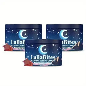 LullaBites Natural Sleep Gummies - 30 Servings -Sweet Strawberry Stars (Melatonin Free)