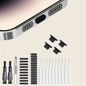 Portable Phone Cleaning Kit, Cell Phone Speaker Cleaning Brushes and Phone Receiver Cleaning Brush Set, Phone Accessories for iPhone & Type-C Phone