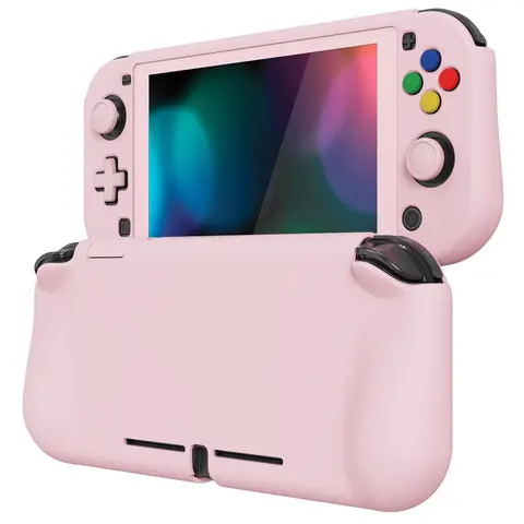 PlayVital ZealProtect Hard Shell Protective Case for Nintendo Switch Lite Console - Strainfree Grip Cover, Shatterproof Screen Protector, Thumb Grip Caps, Button Caps Gaming Accessories