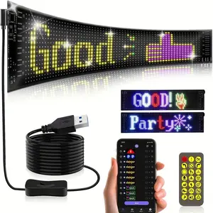 Flexible LED Matrix Panel Sign, USB Powered LED Display Sign with APP Control, LED Display Light for Car, Store, Hotel, Holiday Decoration
