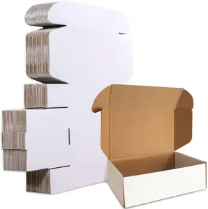 Mimi's Production 10x10x3/ 9.5x9x3 Inches White Shipping Boxes Set of 25, Recyclable Literature Mailer Boxes for Small Business Packaging, Mailing, Shipping