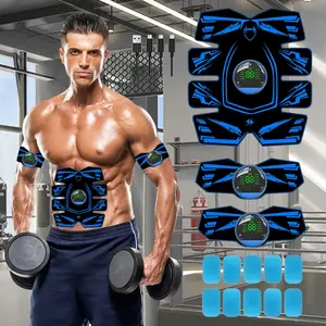 Abdominal Stimulator - Muscle Stimulator, Electric Pulse Physiotherapy, USB Charge, Home/Gym Core Training Equipment, 10 Gel Pads, Unisex