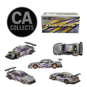 Kaido House x Mini GT 1:64 Nissan Silvia S13-R Kaido Drift V1 Greddy Gunmetal Gray Diecast Scale Model KHMG235 Non Chase