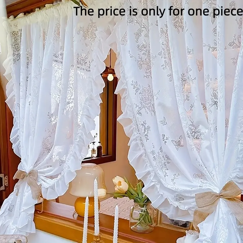 New Hollow Butterfly Sheer Curtain, Living Room Bedroom Decor, Transparent Not See Through, Unique Design, Rod Poles Window Curtain, Curtain for Windows