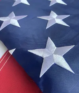 American US Flag 2.5x4 3x5 4x6 5x8 6x10 8x12 Ft Thickened Flag with Embroidered Stars for USA, Heavy Duty Durable Decor and Banner Use