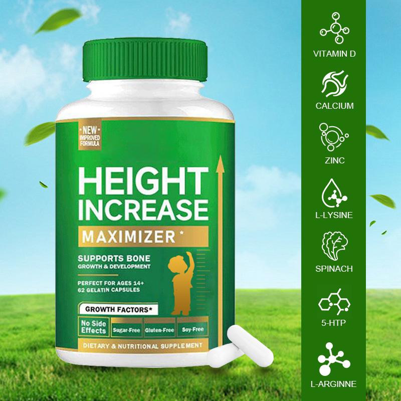 2 Bottles Growth Capsules to Grow Taller - Height Increase Maximizer with Calcium for Bone Strength -Natural Get Taller Supplement - Dietary Edible Healthcare Fitness --