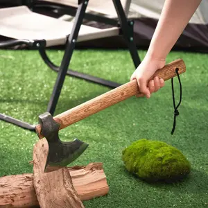 Forged Steel Neck Axe, Camping Axe for Splitting Wood & Cutting Trees, Everyday Carry Splitting Axe, Bone Chopping Axe, Cyclobalanopsis Wood Handle