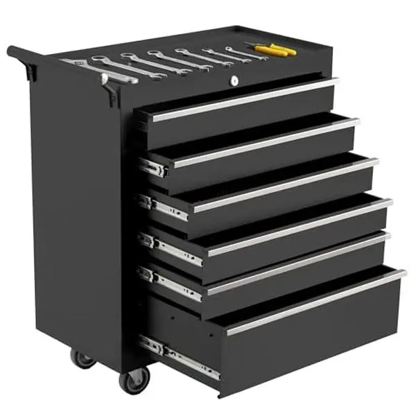 GARVEE Rolling Tool Chest, 6 Drawers Tool Storage Cabinet, Toolbox with Wheels, Portable Tool Cabinet Organizer with Locking System & Drawer Liners, Tool Storage Cart for Garage, Workshop