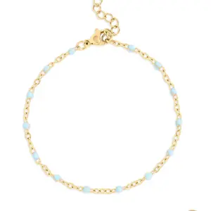 18K Gold Pvd Stainless Steel Turquoise Confetti Bracelet