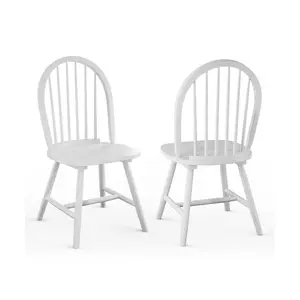 Set of 2 Vintage Wood Chair with Spindle Back for Dining Room