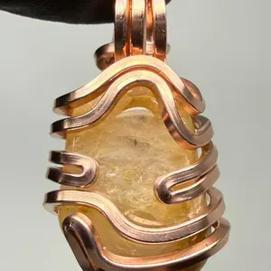 Golden Healer Copper PENDANT Natural Stone Artisan Crafted Design