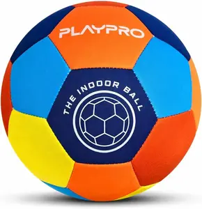 Indoor Soccer Ball Size 4 – Soft Foam Fabric Soccer Ball for Kids – Safe Quiet Indoor House Ball for Home Play & Training - Blue