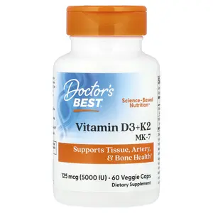 Doctor's Best Vitamin D3 + K2, MK-7, 60 Veggie Caps