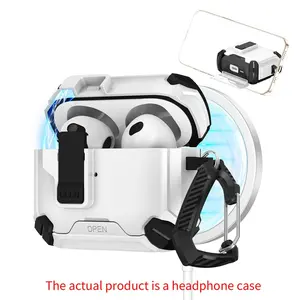Wireless Magnetic Charging Case with Stand Design, Electronic Shockproof Protection Earbuds Shell for AirPods 1/2, 3, 4, Pro, Pro 2, Portable Earbuds Case, Headphone Accessories