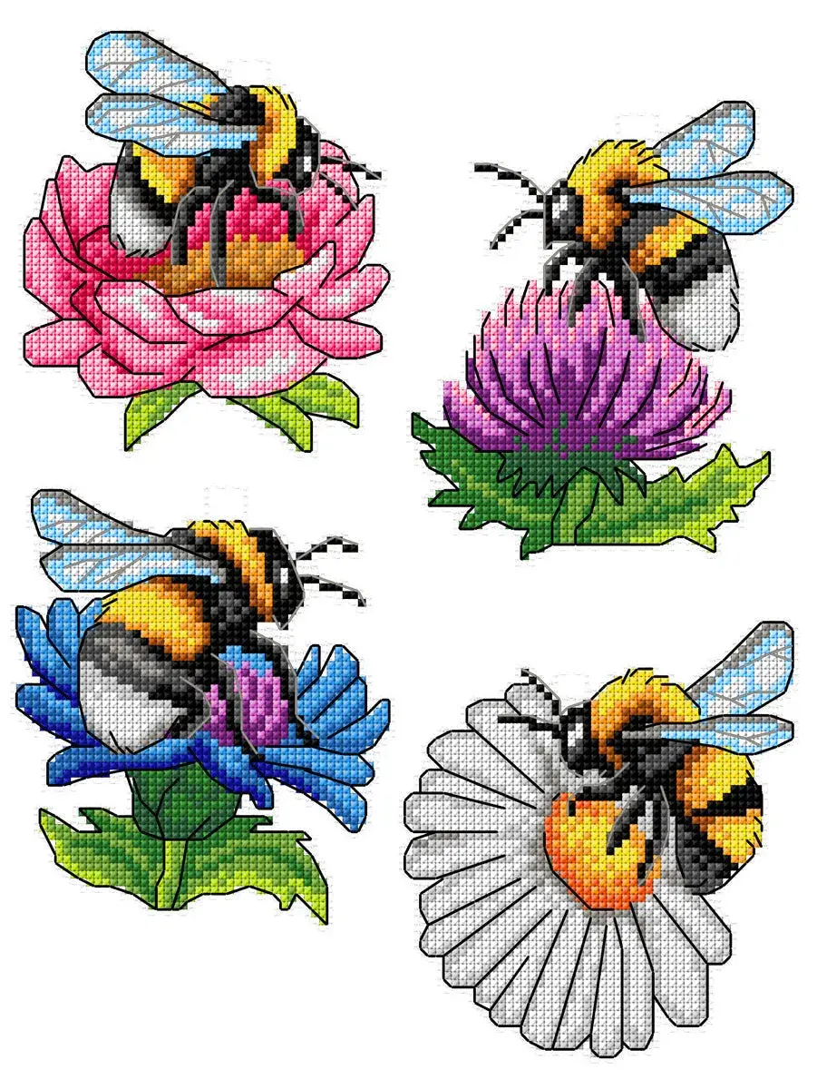 Bumblebees Plastic Canvas Counted Cross Stitch Kit by Crafting Spark 177CS