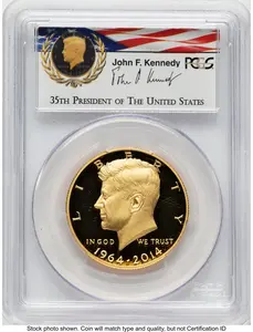 Proof Kennedy Half Dollars (2014-W 50C Gold JFK 50th Anniversary JFK Camelot Label)