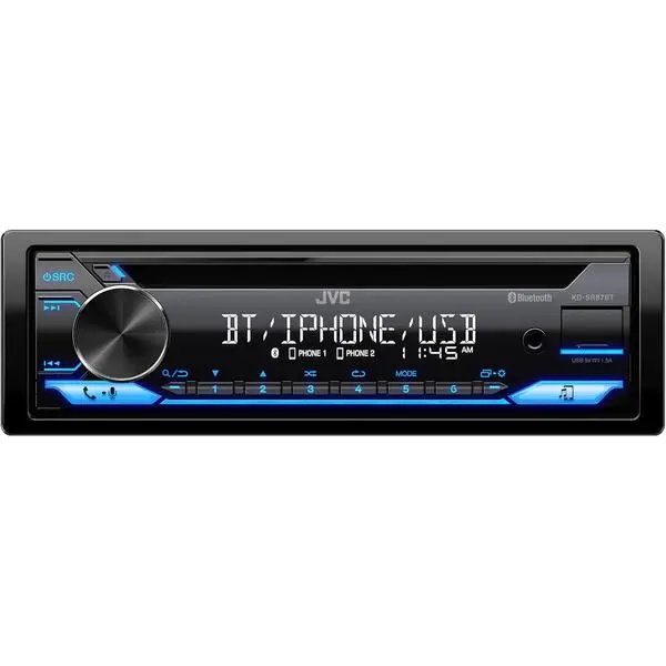KD-SR87BT Bluetooth CD Car Stereo with USB Port – AM/FM Radio, MP3 Player, High Contrast LCD, Detachable Face Plate – Single DIN – 13-Band EQ