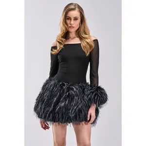 KELYN CALLED FUR MINI DRESS