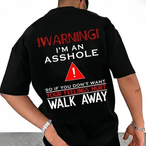 Warning Funny Quote Graphic Tee, Sarcastic Humor Casual T-Shirt Sweatshirt TOP