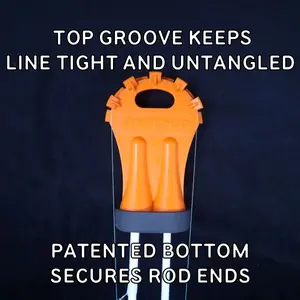 RodKnee Orange Rod Holder for 2 Piece Rods Made in America Durable Design Compact Practical Fishing Gear Accessory