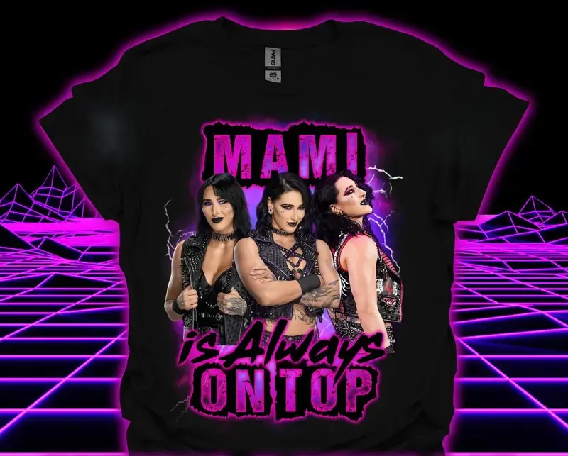 Youth and Adult Rhea Ripley Mami W/W/E Wrestling Shirt, Graphic Tees for Boys, Unisex Top, Vintage Y2K Aesthetic Tshirt, Fashion Cotton, Full Colors, Full Sizes, For Men, For Women
