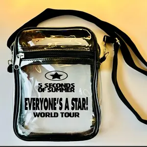 5SOS Everyone's A Star 2026 Tour Custom Clear Crossbody Bag with Removable Strap and Front Pocket Concert / Stadium Approved