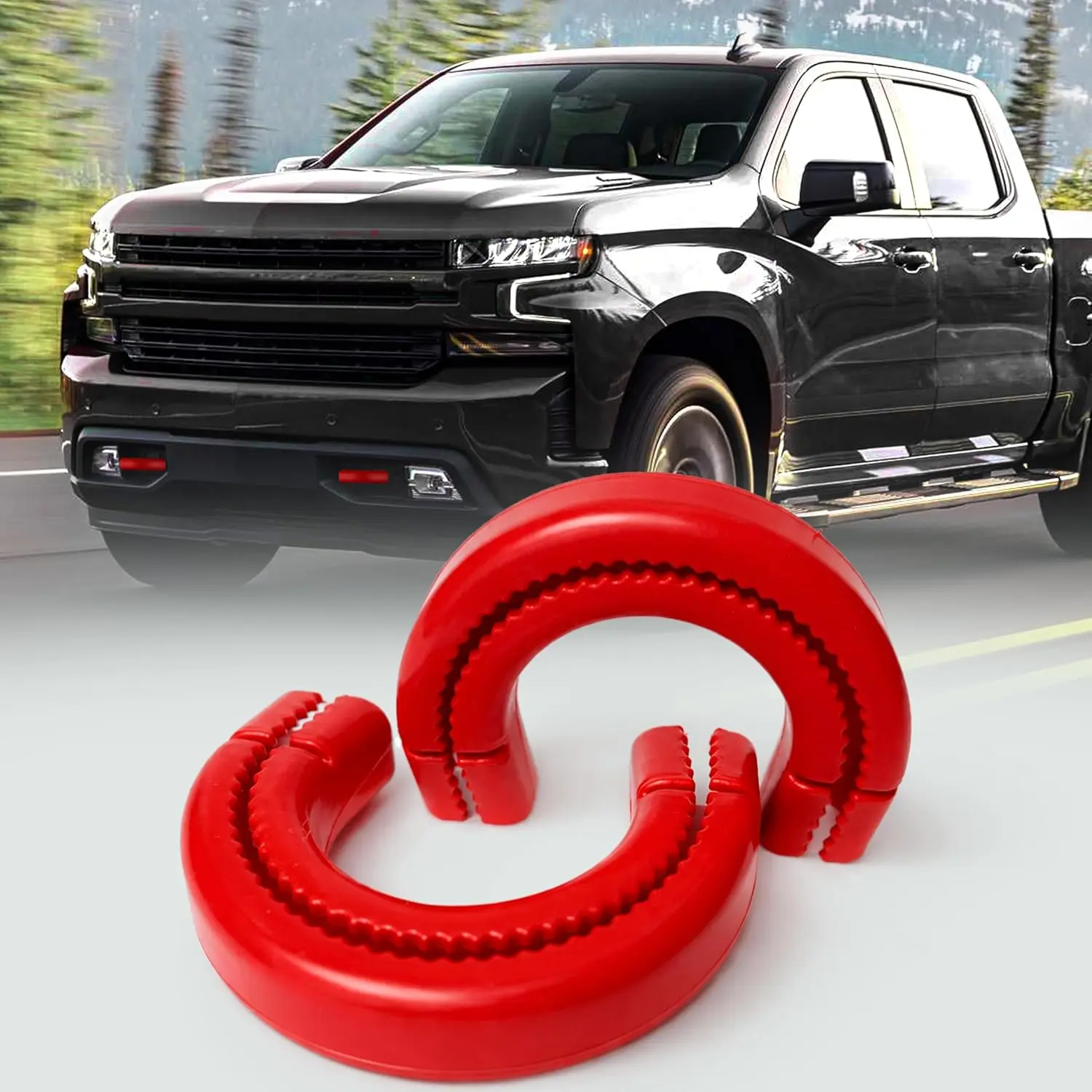 Extended Tow Hook Covers Compatible with 2007-2026 Chevy Silverado 1500 Accessories & GMC Sierra 1500 2007-2019, Front Tow Hook Covers Fit for Chevy Silverado 1500 (Not for Vertical) (Red)