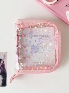 Star Zipper Binder Album A8 Mini Three-Inch Polaroid Storage Book, Idol Card Holder, Handmade Journal, Hanging Accessory