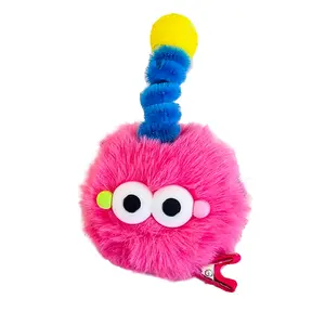 Dopamine cartoon coal ball hairpin, side clip for bangs, quirky twist stick hair accessory