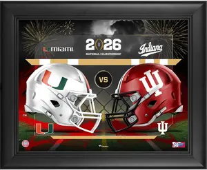 Indiana Hoosiers vs. Miami Hurricanes Framed 11" x 14" 2026 College Football Playoff National Championship Game Match-Up Collage