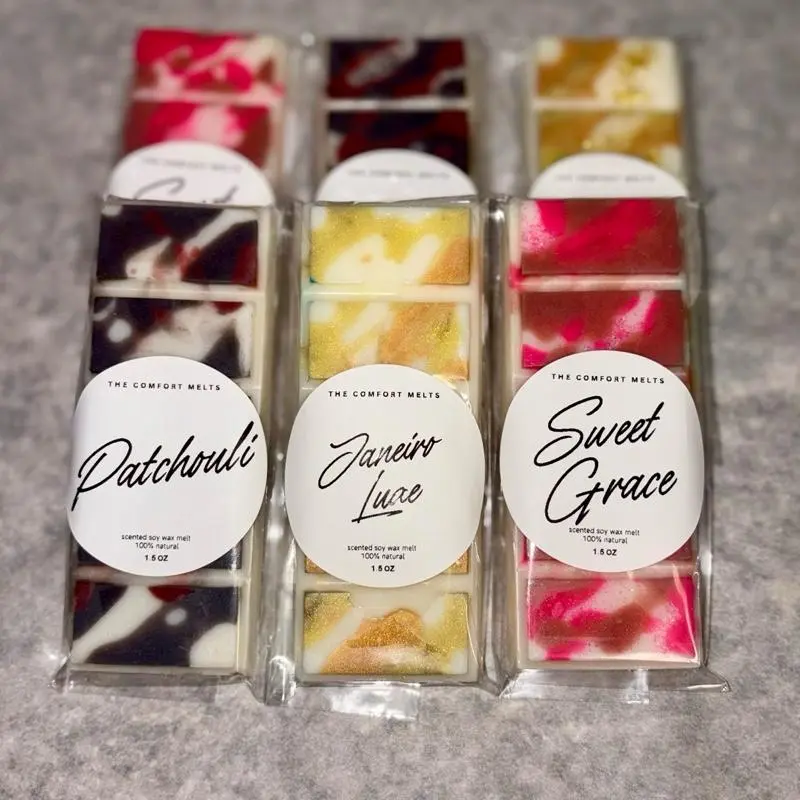 Scented Soy Wax Melt Snap Bar with Tealight Compatibility - Strong Fragrance Throw, Break-Apart Aroma Freshener for Cozy Home Decor & Supplies