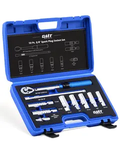 【SummerVibes】Orion Motor Tech 10pc 3/8 inch Drive Spark Plug Socket Set with 72 Tooth Click Torque Wrench, Magnetic Swivel Sockets, Universal Joint & Extension Bar, Cr-V Steel Magnetic Spark Plug Socket