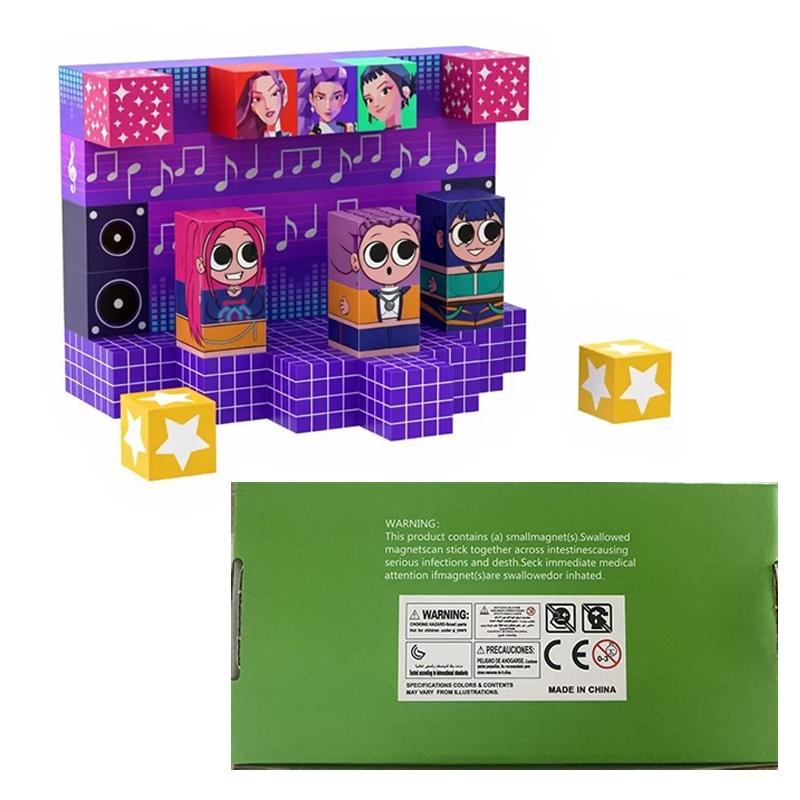 K-Pop Hunter Girl Team Magnetic Building Blocks, Magnetized Construction Set, Fun and Educational Toy for Kids, Perfect Gift Idea