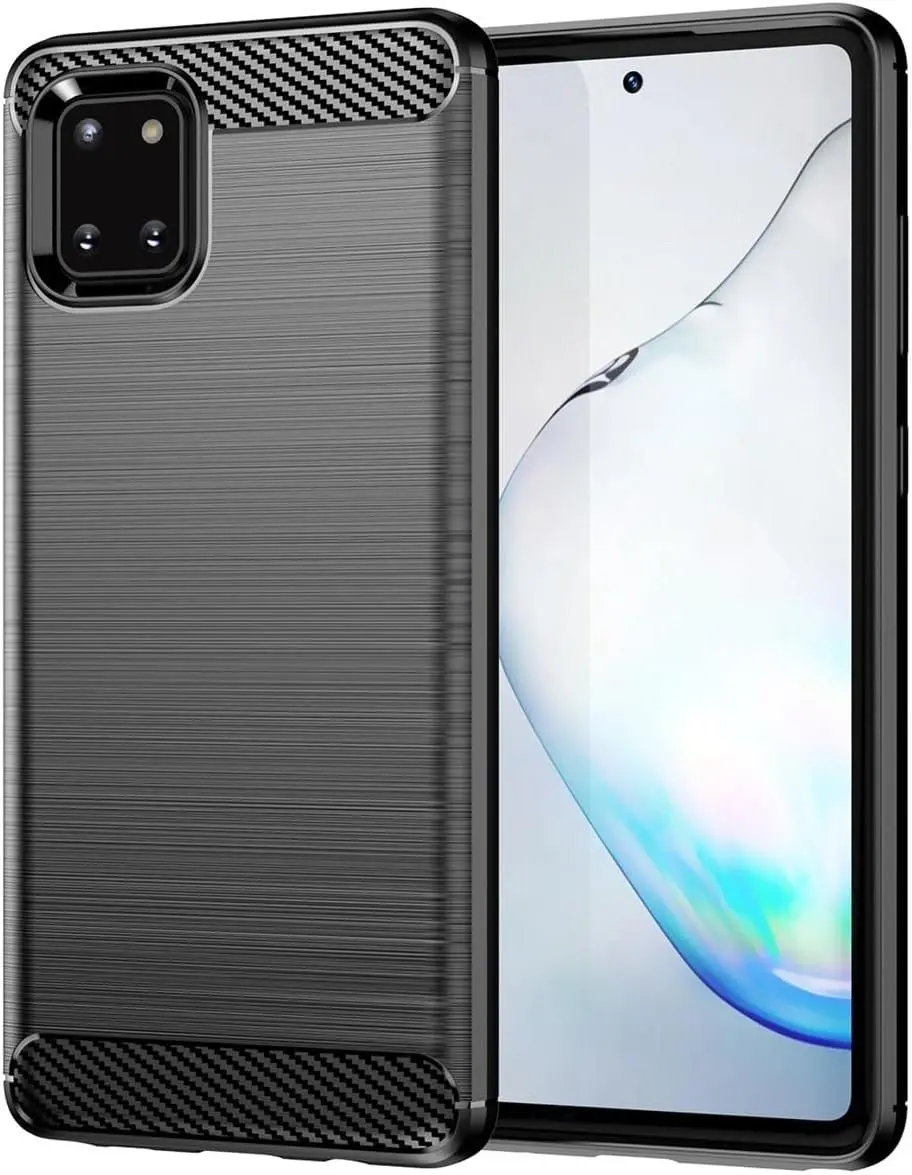 Galaxy Note 10 Lite/for Galaxy A81/for Galaxy M60S SM-N770F Carbon Fiber Case Slim Soft TPU Case Shock-Absorption Protective Shockproof Phone Cover for Samsung Galaxy Note10 Lite Black