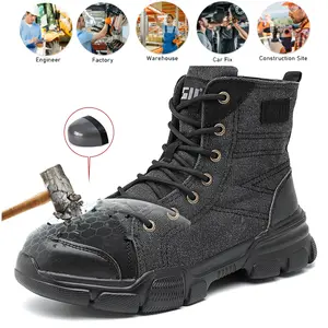 Safety Shoes Men Steel Toe Sneaker Work Shoes Puncture Proof Work Safety Boots Protective Shoes Indestructible Roofing Shoes