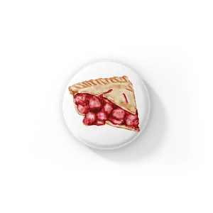Cherry Pie Slice Pin Back Button, Magnet, Keychain