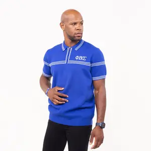 Phi Beta Sigma Knitted Polo Blue