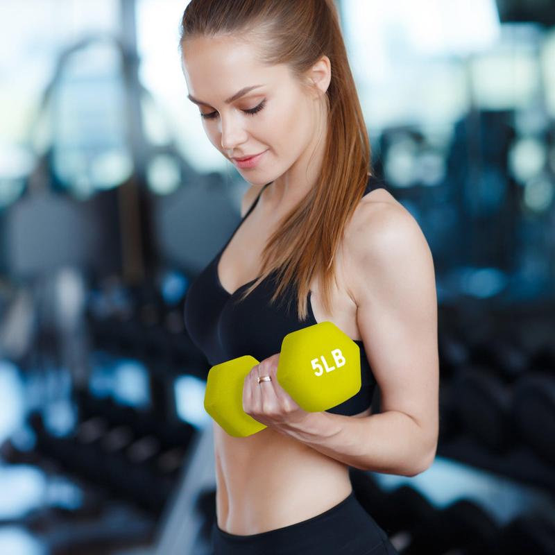 BalanceFrom Neoprene Dumbbell Set with Rack, Nonslip Coated Weights for Women and Men, Strength Training, Multiple Sizes and Colors